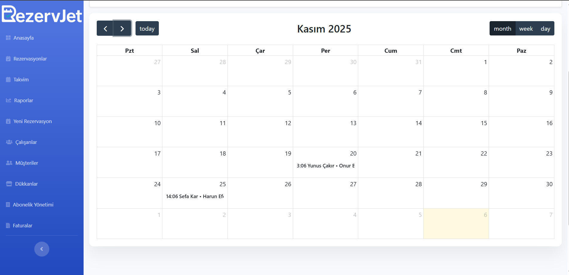 RezervJet Müşteri Yönetimi