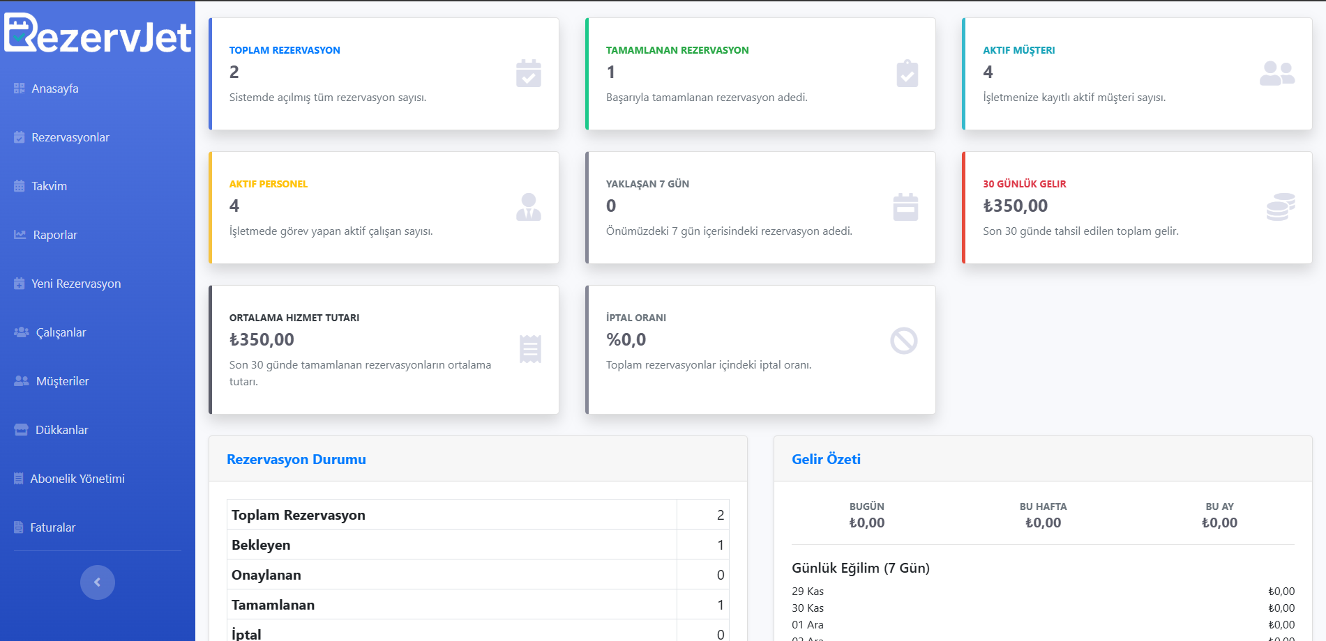 RezervJet Kasa ve Raporlama